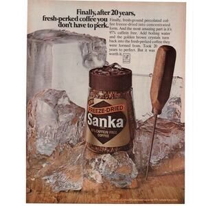 Sanka Instant Coffee Magazine Advertisement 1969 Vintage Beverage Caffeine Free